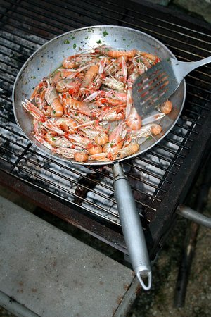 Seafood on the BBQ, yummy!